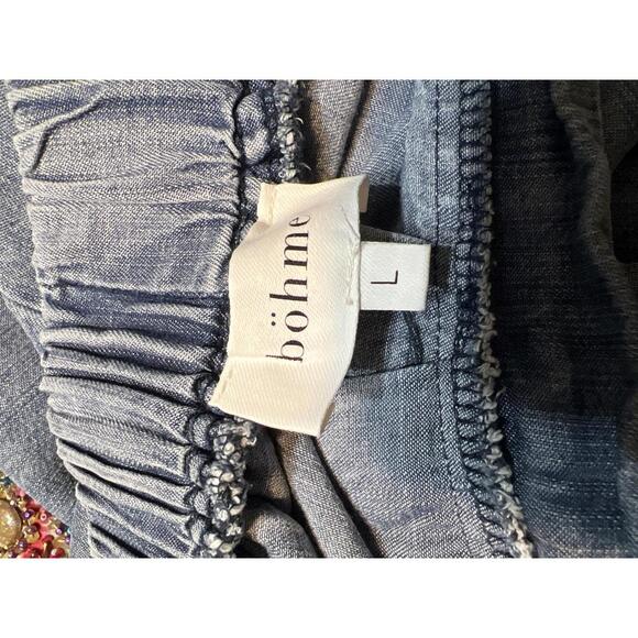 Bohme L Women's Wide Leg Denim Pants wide leg boho - Picture 5 of 5